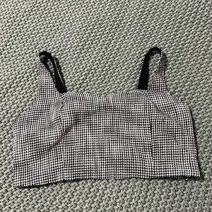 Abercrombie crop houndstooth tee XL